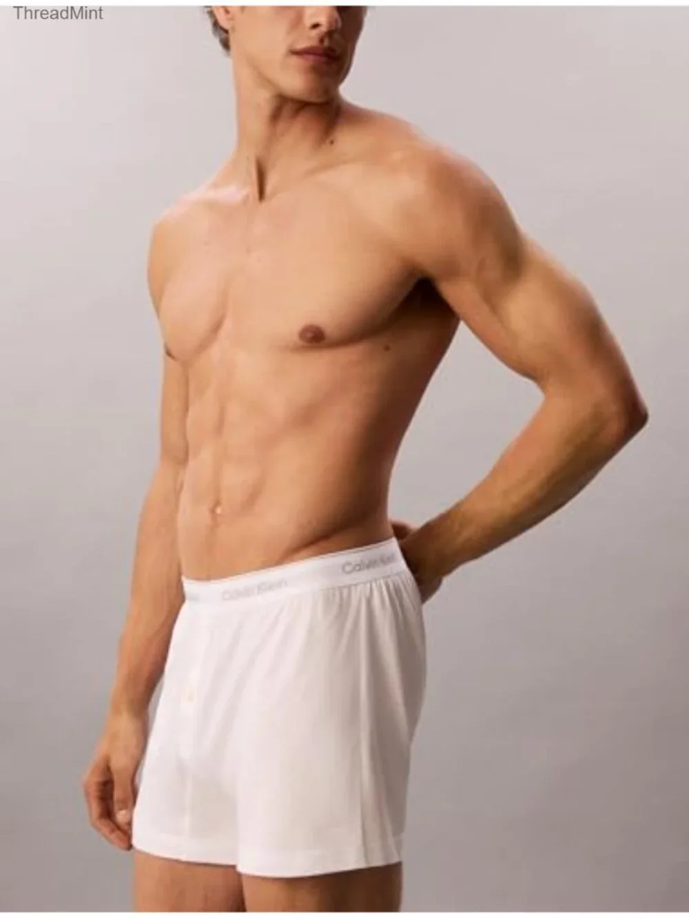 Men's Cotton Knit Boxer 3-Pack Breathable Button Fly Straight Leg